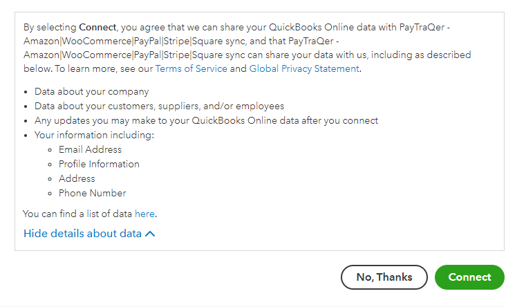 Connecting App with QuickBooks - Quickbooks PayPal Integration